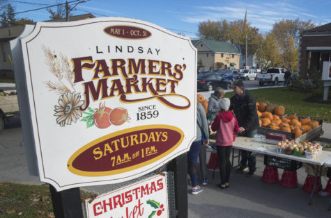 Lindsay Farmers Market sign at market