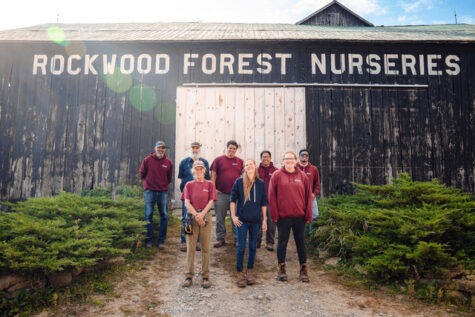 Rockwood team in front of barn