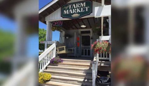 Exterior of a building with the words "Argyle Farm Market" on the sign