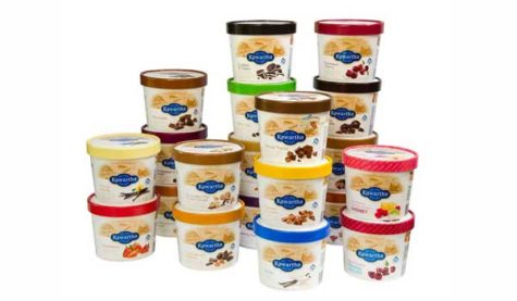A collection of tubs of ice cream