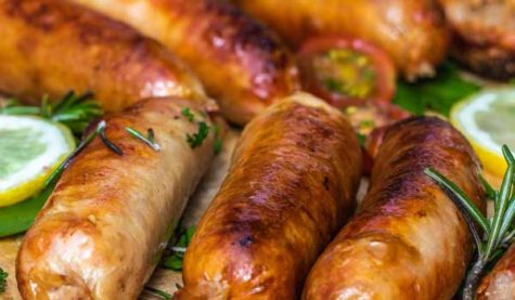 Close-up of cooked sausage