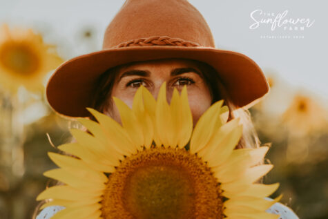 sunflower girl in hat